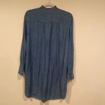 Loft  Size M Long Sleeve Denim Dress Ruffle Trim Mini Western Casual Cowgirl Boho Photo 7