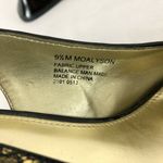 Mootsies Tootsies Womens Shoes Pumps Slingback Peep Toe Lace Print Gold 9.5 Photo 6