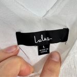 Lulus White Ribbed Long Sleeve Blouse Womens L V Neck Casual Classic Shirt Top Size L Photo 8