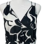 Elan Small Maren Maxi Dress Black White Front Slit Cruise Wear V Neck Boho Flowy Photo 4