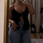 ASOS Black front tie top Photo 0