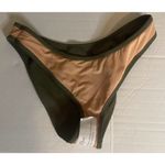 J.Crew Olive Green Textured Curved-Waist Cheeky Bikini Bottom Size Large NWT Photo 2