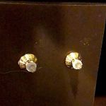 Henri Bendel Earrings Turquoise Black and Gold Floral Studs NEW ON CARD Photo 7