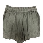 1. State  Women's High Waist Shorts Vegan Faux Suede Pleated Olive Earth Sz S Photo 6