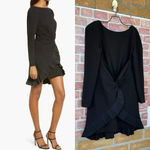 One33 Social Pleated Ruffle Long Sleeve Cocktail Dress size 8 Black Photo 1