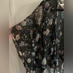 LC Lauren Conrad Lauren Conrad LC One Size Floral Black Sheer Women's Kimono Top Wrap Coverup Photo 1