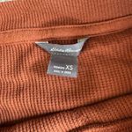 Eddie Bauer  Rust Orange Thermal Cotton Long Sleeve Top Sweatshirt Pockets XS Photo 4