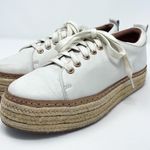 Alias Mae White Leather Lace up Platform Espadrille Sneakers Photo 1