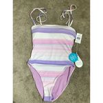 Anthropologie New. WET from L.A. pink and purple stripe swimsuit.  small. Retails $148 Photo 7