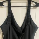 A New Day  Satin Dress Black V-Neck Photo 2