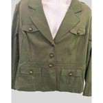 Studio 1940 Olive Green Women's Blazer Jacket With Four Pockets & Button Photo 0