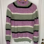 Veda Urban Outfitters Purple Green Striped Wool Mohair Blend Crewneck Sweater S Photo 7