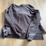 Aerie Gray Ribbed Hooded Sweatshirt Photo 0