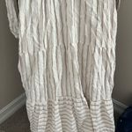 ZARA  White and Brown Striped Long Sleeve Dress Photo 4