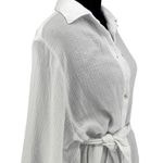 LAmade Andria Gauze Women’s Long Sleeve Tie Waist Button Front Shirt Dress White Size M Photo 4
