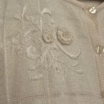 JENNY Sweater Women Medium Floral White Embroidered Long Sleeve Cardigan Photo 4