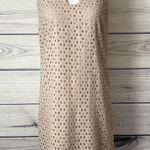White House | Black Market  Tan Eyelet Keyhole Shift Dress  Photo 0