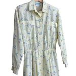 Willow Ridge Vintage 70s 80s  Yellow Floral Long Sleeve Collared Day Dress S/M Photo 1