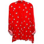 Ruby Rose Red Christmas Santa Pug Dog Button Down Blouse Shirt Top Women L Rayon Size L Photo 1