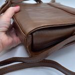 Vintage leather Ashwood crossbody satchel bag nut brown smooth leather. Photo 9
