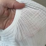 BeachLunchLounge  100% cotton white gauzy summer beach tunic top, long sleeve,M/L Photo 11