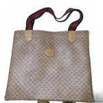 Gucci  Vintage Monogram Tote Bag with Signature Web Strap Photo 0