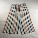 a.n.a. Earth Tone Striped Linen Blend Wide Leg Cropped Pant M Size M Photo 5