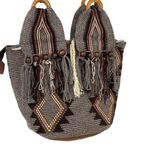 Bohemian Shoulder Bag Beaded Tribe Ethnic Traditional Boho Gray Photo 1