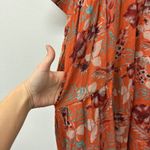 Natural Life  Rebecca Tiered Shirt Dress Rust Floral Midi Dress Size M Photo 8