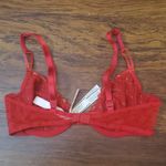 PINK - Victoria's Secret NWT Victoria's Secret Red Lacey Gold Flecks Holiday Unlined Demi Bra Size 32B Photo 3