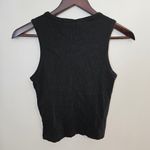 Divided Tank Top Black Ribbed Sleeveless Casual Neutral Classic Staple Photo 2