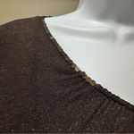 Talbots  Elegant Expresso Brown Women's Top Size M Shimmer Sequins Fancy Stretch Photo 5