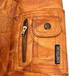 Vintage Casablanca Patchwork Zig Zag Stitch Leather Bomber Jacket Brown Size 42 Photo 10