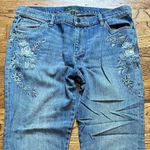 Ralph Lauren Lauren Jeans Embroidered Floral Jeans Sz 14 Photo 1