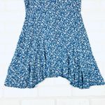 Princess Polly  Blue Floral Mini Dress Short Sleeve V Neck Flounce Hem Size 6 Photo 1