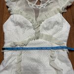 Three Floor  Womens White Lace in Line Mini Dress Frilly Ruffles Size 6 Small Photo 10
