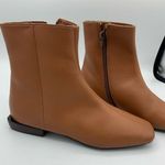 Linea Paolo  Booties Leather Ankle  Square Toe Casual Brown Flat Shoes size 4 M Photo 0