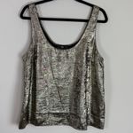 Banana Republic Metallic Gold Scoop Front+Back Blouse Size Large Photo 2