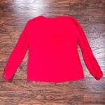 Tibi • 100% silk blouse top red popover v neck chiffon crepe flowy Photo 7