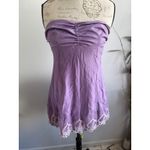 Sistes Made in Italy Purple Strapless Top White Floral Lace Trim Boho Summer Photo 1