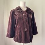 Vintage Y2K Autograph New York Brown Velvet Cropped Button Front Jacket Size 6 Photo 2
