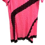 Koche asymmetrical mixed print leopard animal silk satin black lace mini dress Photo 8