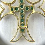Solid 18K, genuine emeralds cross pendant Multiple Photo 13