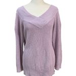 New York & Co. Soho Jeans NY&Co Lavender Acrylic Long Sleeve Collarless V-Neck Knit Top Photo 0