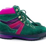 Vintage Iron Age Suede Lace Up Hiking Winter Boots Green & Pink Womenâs Size 9 Photo 6