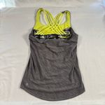 Lululemon Wild Tank Heathered Slate Yellow Built In Bra Open Back Size 2 Gym Photo 7