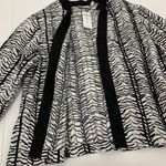 Chico's  Blazer‎ Large 12 Black White Open Front NWT Workwear Business Photo 2