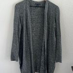 Eileen Fisher Silk Organic Linen Open Front Sweater Longline Gray Black Small Photo 0