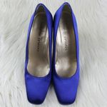 Charles Jourdan Paris Blue Satin Pumps Heels 7 Photo 8