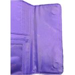 Vera Bradley Retired Floral Quilted Cotton Trifold Wallet Navy Purple Lining EUC Photo 6